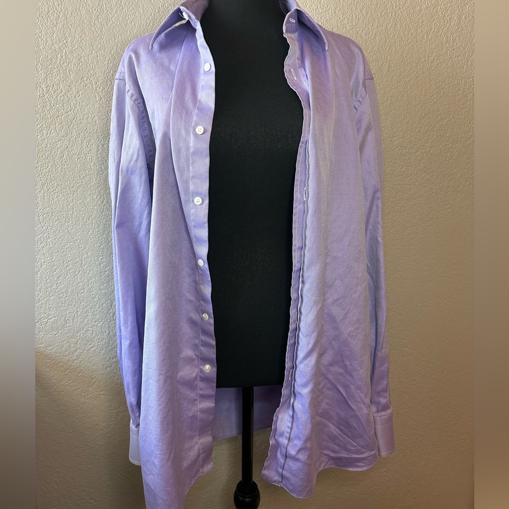 BRIONI MENS PURPLE DRESS SHIRT SIZE 16 1/2